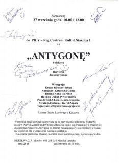 Plakat autografy Antygona